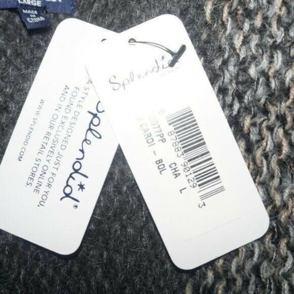 Splendid Wool Alpaca Mohair Blend Open Front Duster Cardigan Sweater Large New - Picture 6 of 11